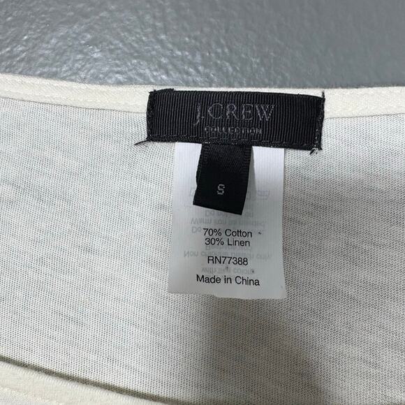 J Crew Collection Women's White/Pink Sequin Striped Preppy T-Shirt - Size Small - Picture 5 of 6